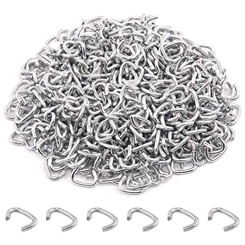 Rustark 1000 Stück 3/8" Verzinkte Schweineringe Sortiment Satz Hog Ring Set für Möbel, Wursthüllen, Zäune, Fleischbeutel (3/8'' Schweineringe (1000 Stück)) von Rustark