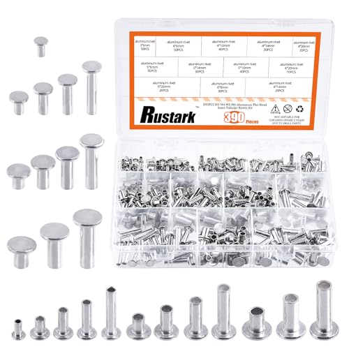 Rustark Runde Flachkopfnietmuttern Bolzenniete Halbrohr Silberton für Haushalt Automobilindustrie (M3 M4 M5 M6) von Rustark