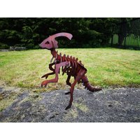 Rostiger Metall Dinosaurier Parasaurolophus - Gartenschmuck Kunst Greifvogel Dino Jurassic Park T-Rex 3D von RustedBanana