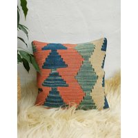Vintage Kelim Kissenbezug Handgefertigtes Akzentkissen Aus Wolle | 35 cm Vintage Kelim Kissenbezug Handgefertigtes Akzentkissen Aus Wolle | 35 cm von RustiKKornerShop