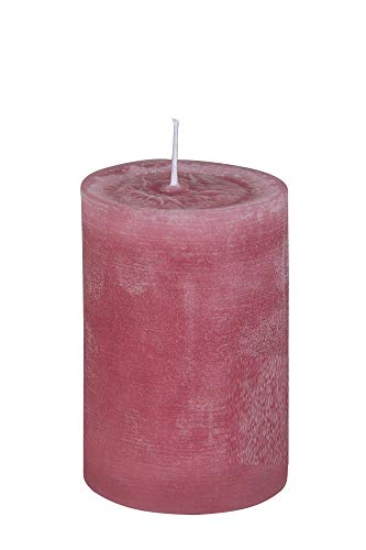 Rustic Stumpenkerze Stumpen Kerzen durchgefärbt Pastell Rosa, Altrosa 12 x 7 cm, 1 Stück von Rustic Kerzen