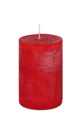 Rustic Stumpenkerze Stumpen Kerzen durchgefärbt Rot 20 x 8 cm, 1 Stück von Rustic Kerzen