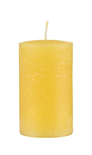 Rustic Stumpenkerzen gelb, 100 x 70 mm, 1 Stück, Original Qualitäts durchgefärbte Kerzen Made in Germany von Rustic Kerzen