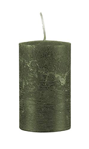 Rustic Stumpenkerzen oliv, 100 x 50 mm, 1 Stück, Original Qualitäts durchgefärbte Kerzen Made in Germany von Rustic Kerzen
