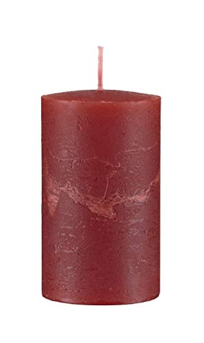 Rustic Stumpenkerzen rot, 100 x 50 mm, 1 Stück, Original Qualitäts durchgefärbte Kerzen Made in Germany von Rustic Kerzen