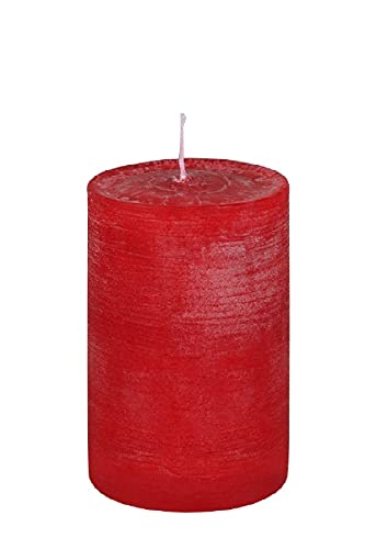 Stumpenkerze Rustic Rot 10 x Ø 8 cm, Kerze in Premium Qualität, durchgefärbte Kerze für Hochzeit, Deko, Weihnachten, Adventskranz von Rustic Kerzen