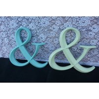 Aqua Oder Mint Handgemalt Großer Ampersand ~ Hochzeitsschild & Symbol Wandbrief Photo Booth Prop Home Decor Rahmen von RusticBoardwalk