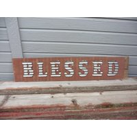 Gesegnetes Zeichen ~ Reclaimed Barn Wood Barnwood & Metall Buchstaben Schild Wandbehang Industrial Rustikal Distressed Shabby Chic Dekor Religiös von RusticBoardwalk