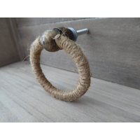 Jute Wrapped Metall Ring Schublade Pull Knob Griff Beach Cottage Inspiriert Schrank Hardware Diy-Projekt von RusticBoardwalk