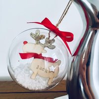 Personalisierte Kugel | Mein Kleines Rustikales Rentier Weihnachtsverzierung Erstes Weihnachtsfest von RusticClay