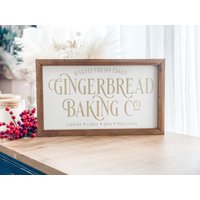 Gingerbread Baking Co Schild, Weihnachtsschild, Weihnachtsdekoration, Lebkuchendekoration von RusticCultureCompany