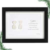 Schwestern Helfen Dir, Verlorenes Zu Finden - Ein Lächeln, Hoffnungen Und Mut | Seeglas Kunstrahmen Herzliches Geschenk Für Ihre Schwester von RusticDesignzCDN