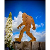 Äußeres Rusty Rustikales Metall Big Foot Garten Kunst Wand Zaun Topper Tor Yard Skulptur Geschenk von RusticGardenArtShop