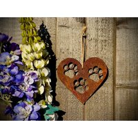 Rustikaler Metall Trio Pfotenabdruck Liebe Herz Haustier Hund Katze Gedenkgeschenk Vorhanden Rustikaler Metall Trio Pfotenabdruck Liebe Herz Haustier Hund Katze Gedenkgeschenk Vorhanden von RusticGardenArtShop