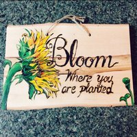 "Sonnenblumenschild "Bloom Where You Are Gepflanzt" von RusticGrooves