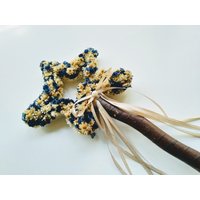 Rustikaler Stern-Zauberstab Weide & Glixia-Blume, Boho Hochzeit Accessoire von RusticHouse11