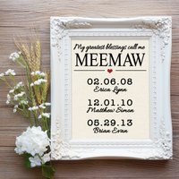 Mein Größter Segen Nennt Mich Meemaw, Meemaw-Muttertagsgeschenk, Muttertagsgeschenk Für Oma, Meemaw-Geschenk, Geschenk Von Der Tochter An Mama von RusticInkCo