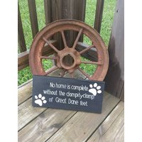 Holz Hundeschild - No Home Is Complete Ohne Die Clompity Clomp Of Great Dane Feet Handbemaltes Holzschild Dog Decor Sign von RusticLaneCreations