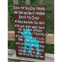Regeln Für Nicht-Hundebesitzer - Handgemaltes Holzschild Haustiere Nicht-Haustierbesitzer Pitbull Hundeschild Wanddekor Individuelles von RusticLaneCreations