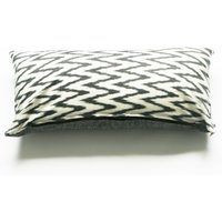 Grau Ikat Zick Zack Lumbar Werfen Kissenbezug - Grau Chevron Handgewebt Kissendecken von RusticLoom