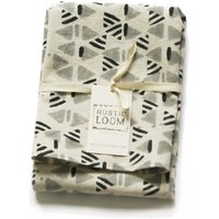 Graue Baumwolle Geschirrtuch - Handbedruckte Küche Handtuch Dreieck Geo-Muster von RusticLoom
