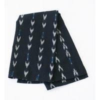 Schwarz Blau V Dash Baumwolle Ikat Gewebtes Geschirrtuch von RusticLoom
