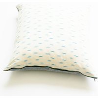 Weiß Blau Dash Kissen - Handgewebte Baumwolle Ikat 22 X Fair-Trade-Bronze Reißverschluss-Gehäuse Rustikalen Webstuhl Weiß Blau Dash Kissen - Handgewebte Baumwolle Ikat 22 X Fair-Trade-Bronze Reißverschluss-Gehäuse Rustikalen Webstuhl von RusticLoom