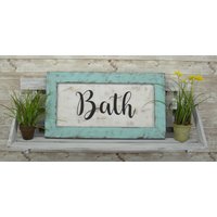 Bad Hand-Hergestelltes Badezimmerschild Vom Bauernhof | Mittlere Größe von RusticRecoveryInc