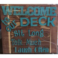 Willkommen Auf Unserem Deck Willkommen Auf Unserem Deck von RusticSignCompany1