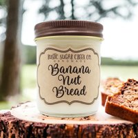 Banane Nuss Brot Duftkerze Sojawachs Kerze Handgemachtes Sauberes Abbrennen 3-Größen von RusticSugarCreekCo