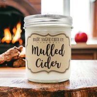 Glühweinduft Sojawachs Kerze Handgemachtes Sauberes Abbrennen 3-Größen Mit Geschenkbox von RusticSugarCreekCo