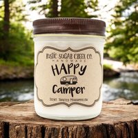 Happy Camper Kerze Sojabaumwolle Handgemacht 3-Größen Wählen Sie Duft Geschenkbox Rv Decor von RusticSugarCreekCo