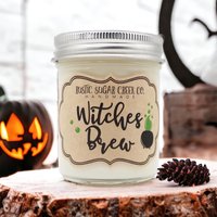 Hexengebräu Sojawachskerze Handgemacht Sauber Abbrennen 3-Größen Geschenkbox Gruseliges Halloween von RusticSugarCreekCo