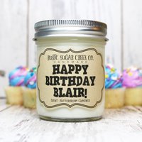 Personalisierte Alles Gute Zum Geburtstag Soja Kerze 3-Größen Wählen Duft Geschenkbox Individuelles Namensgeschenk von RusticSugarCreekCo