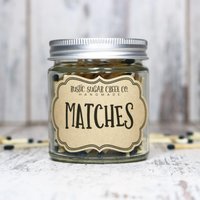 Schwarze Spitze Streichhölzer Im Glas Mit Stürmer - Dekorative Küchenstreichhölzer von RusticSugarCreekCo