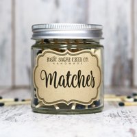 Schwarze Spitze Streichhölzer Im Glas Mit Stürmer - Dekorative Küchenstreichhölzer von RusticSugarCreekCo