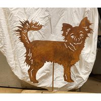 Rustikaler Chihuahua-Gartenstecker Aus Metall Haustier-Gedenkstätte Rustikaler Chihuahua-Gartenstecker Aus Metall Haustier-Gedenkstätte von RusticaOrnamentals