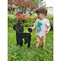 Rustikaler Metall Pudel Gartenstecker Oder Wandkunst Hunde-Denkmal von RusticaOrnamentals