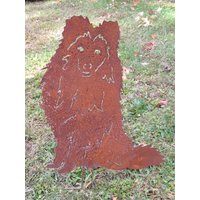 Rustikaler Metall Shetland Sheepdog Gartenstecker - Sheltie Decor von RusticaOrnamentals