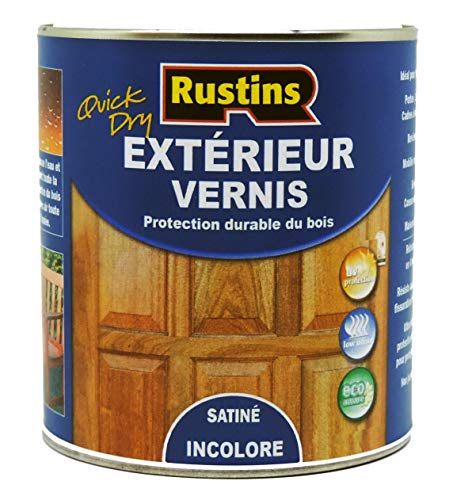 Rustins (EAVS1000FR) - Satinlack - Außen schnell trocknend UV-geschützt - 15m² / L - Transparenter - 1L von Rustins