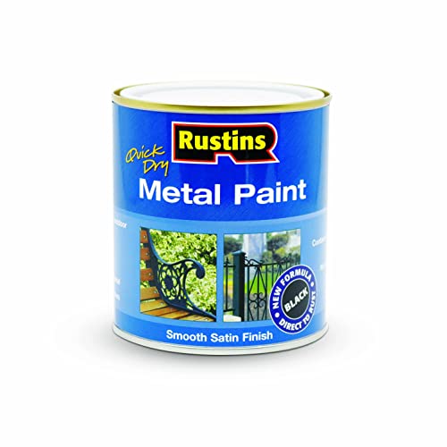 Rustins MPBK500 Metal Paint Metalllack, schwarz, 500 ml von Rustins