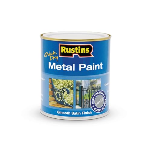 Rustins MPSR500 Metal Paint Metalllack, silberfarben, 500 ml von Rustins