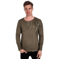 Rusty Neal Langarmshirt, mit kurzer Knopfleiste von Rusty Neal