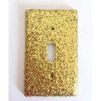 Gold Glitter Single Light Switch Cover/Outlet Schalter Platte Zimmer Dekor Glamourös Home Decor Kindergarten Baby-Dusche-Geschenk von RustyCanvas