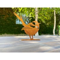 Gartenzaun Topper - Rostiger Metall Bachstelze Vogel Outdoor Yard Art Außen Wildlife Gartendekoration Kunst Für Vogelliebhaber von RustySparrowDesign