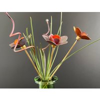 Kupfer & Messing Blumen Skulptur Einzigartige Metal Art Home Decor von RustySparrowDesign