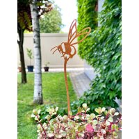 Rostige Biene Pflanzenstecker Metall Gartenstecker von RustySparrowDesign
