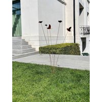 Schmetterling Oder Libelle Metall Pflanzenstecker Hof Dekor - Handwerkliche Garten Akzente Rustikale Skulptur Im Freien Verrostete Möbel von RustySparrowDesign