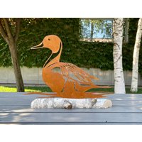 stockentenskulptur Für Gartendekoration - Charmanter Schmuck Verrostetes Metall Als Rustikales Design Die Schönheit Der Natur In von RustySparrowDesign