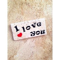 Kleine Rustikale Wandschild, Schablone Ich Liebe Dich Plaque, Inspirierende Zitat, Küche Zeichen, Handgemachte Bemalte Kunst, Fliesenschild, Kleines von RustyStarDecor